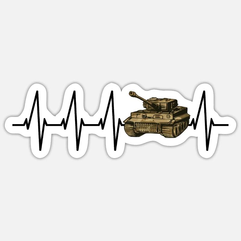 Panzer - Sticker Größe S (10 x 10 cm) - Mattweiß
