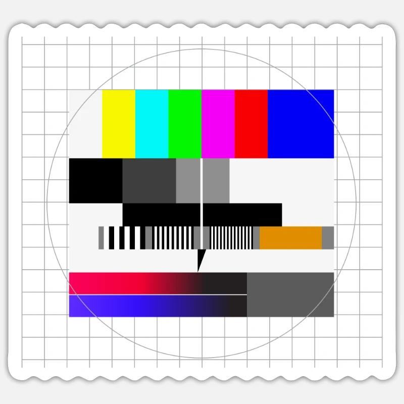 Retro test pattern - Sticker size S (10 x 10 cm) - white matte