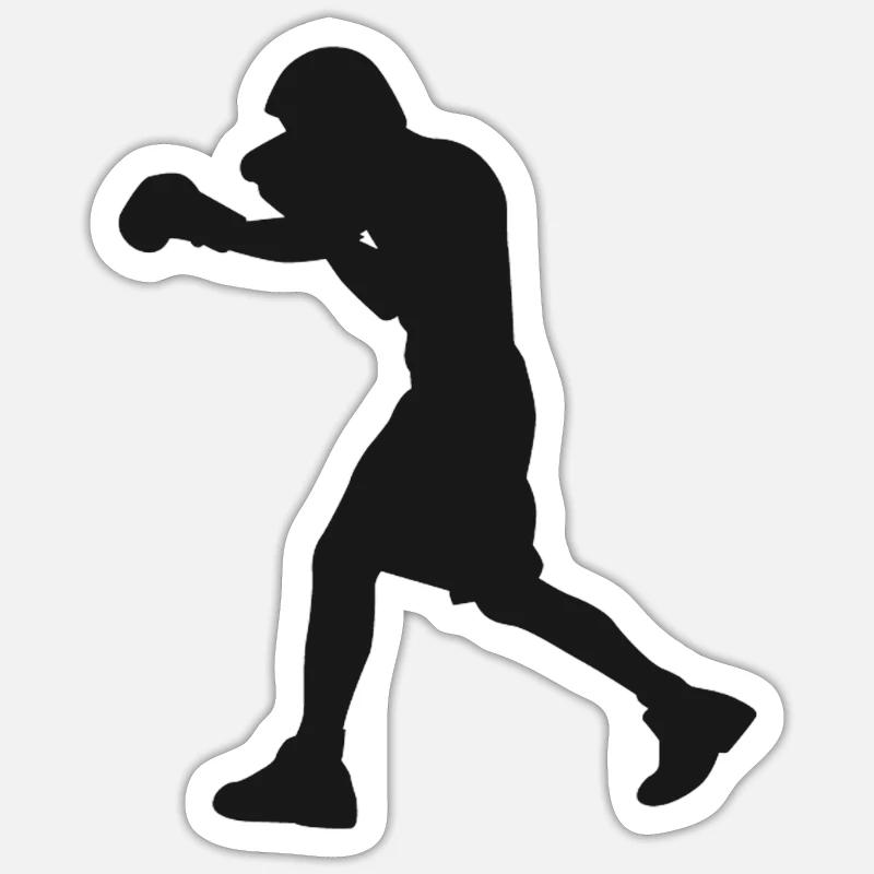 Boxer - Sticker taille S (10 x 10 cm) - blanc mat