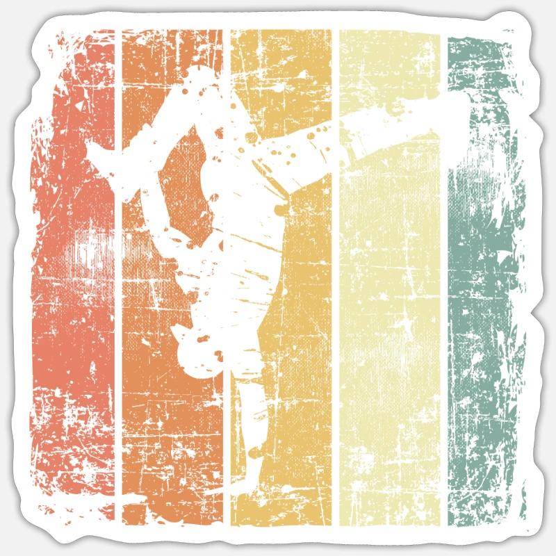 Breakdancer breakdance vintage - Sticker taille S (10 x 10 cm) - blanc mat