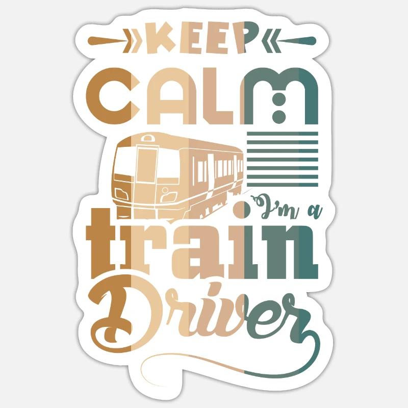 Train driver - Sticker size S (10 x 10 cm) - white matte