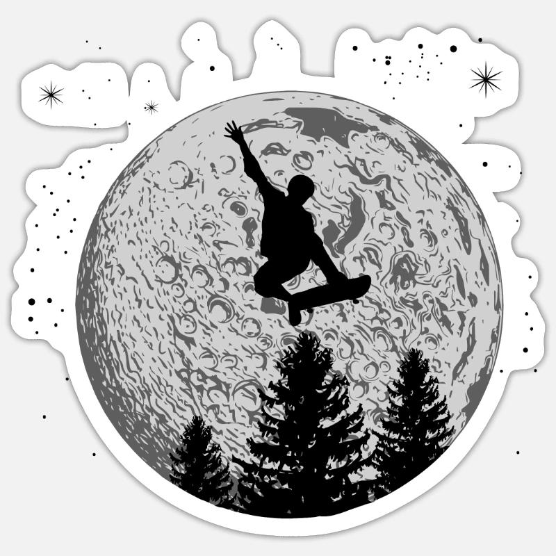 planche à roulette - Sticker taille S (10 x 10 cm) - blanc mat