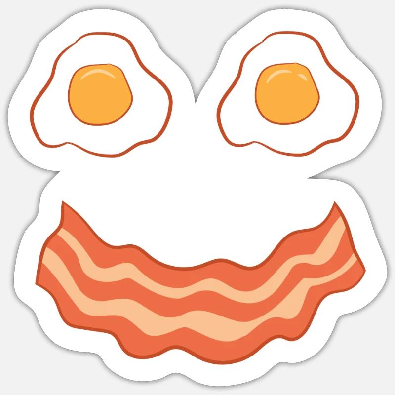 Egg And Bacon Egg And Bacon Face Brunch Breakfast Sticker size S (10 x 10 cm)