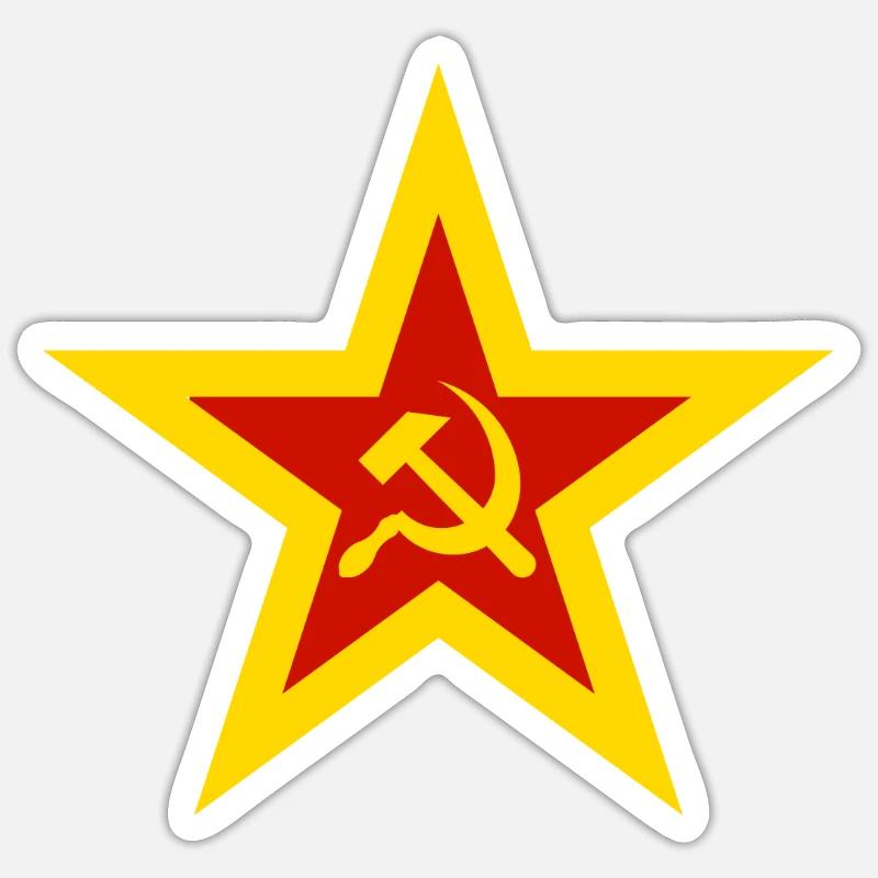 communisme - Sticker taille S (10 x 10 cm) - blanc mat