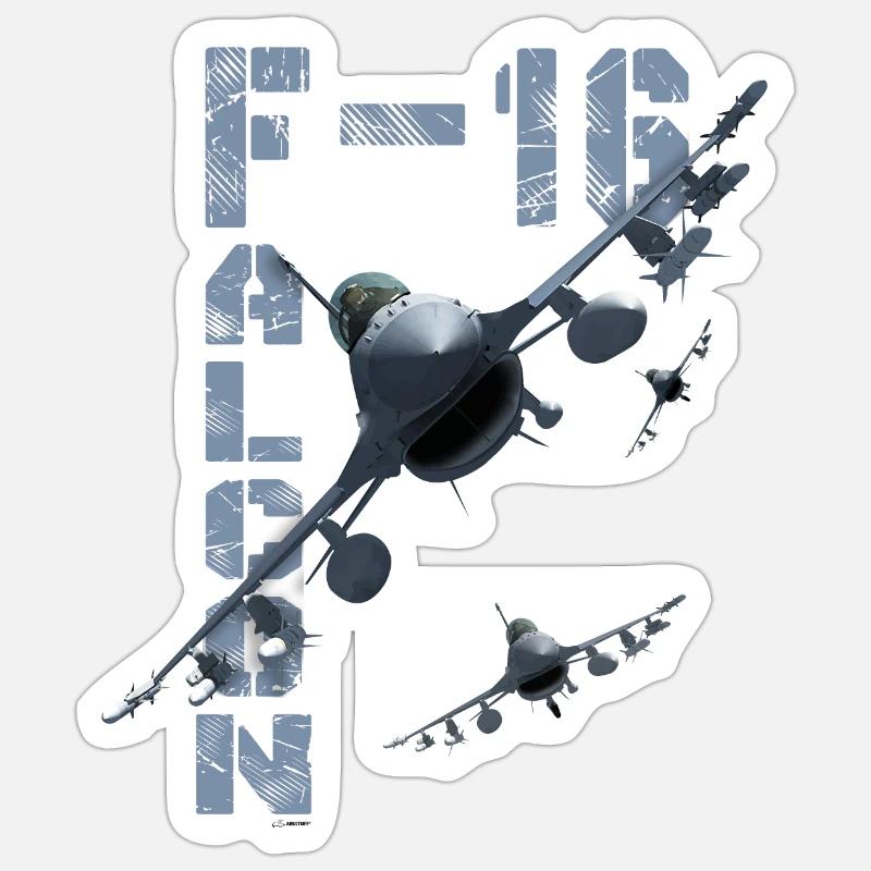 F16 FALCON - 2012 - Sticker taille S (10 x 10 cm) - blanc mat