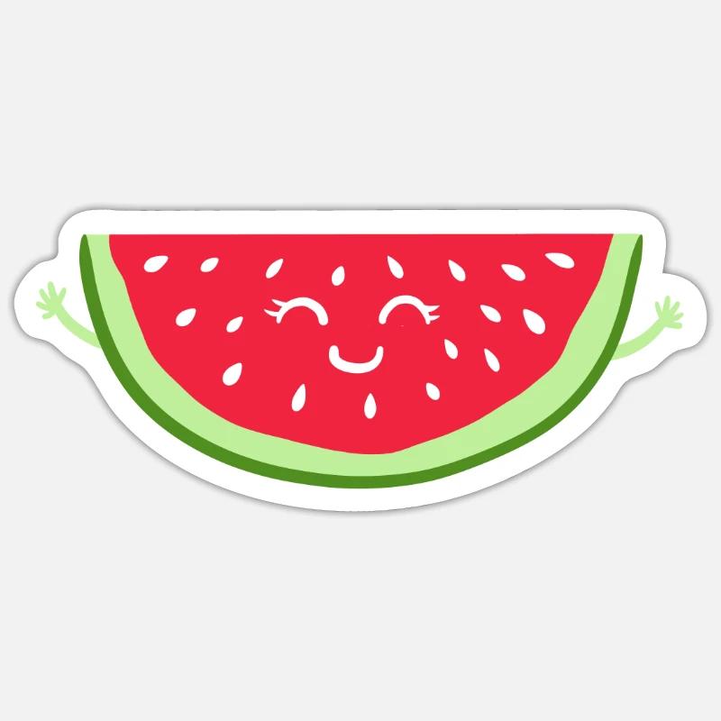 Pastèque - Sticker taille S (10 x 10 cm) - blanc mat