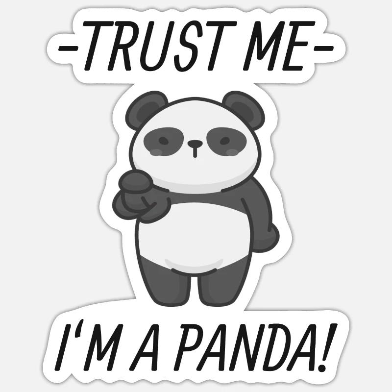 Panda Spruch - Sticker Größe S (10 x 10 cm) - Mattweiß