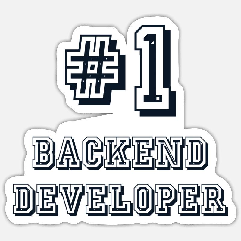 #1 Backend Developer Developer Coder Programmierer - Sticker Größe S (10 x 10 cm) - Mattweiß