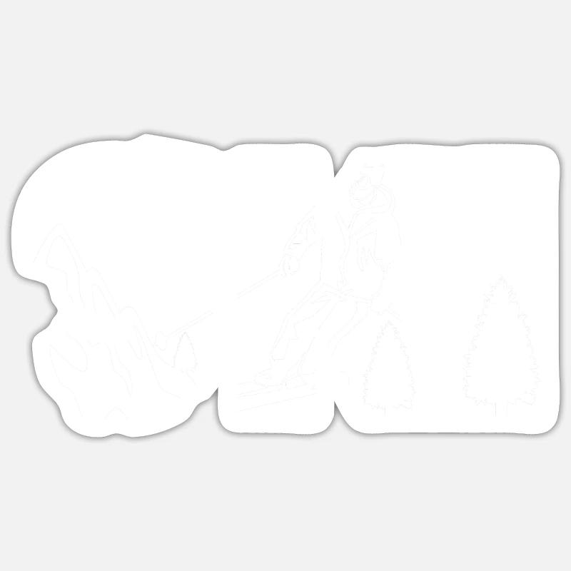 ski - Sticker taille S (10 x 10 cm) - blanc mat
