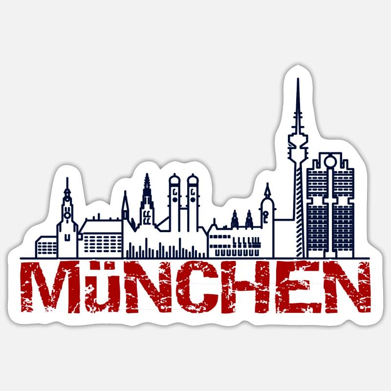 Munich - Sticker taille S (10 x 10 cm) - blanc mat