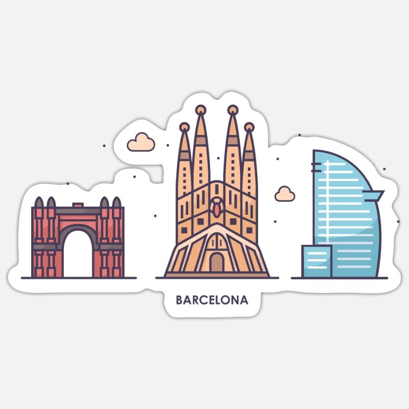 Barcelone Sticker taille S (10 x 10 cm)