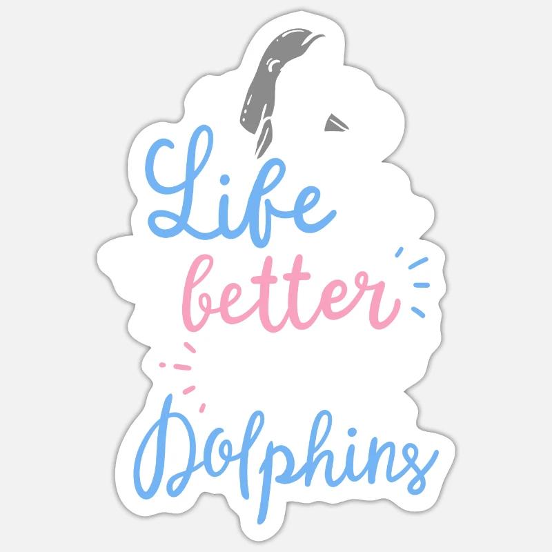 Dolphin - Sticker size S (10 x 10 cm) - white matte