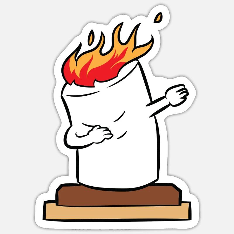 Funny Dabbing Marshmallow Halloween Marshmallows - Sticker size S (10 x 10 cm) - white matte