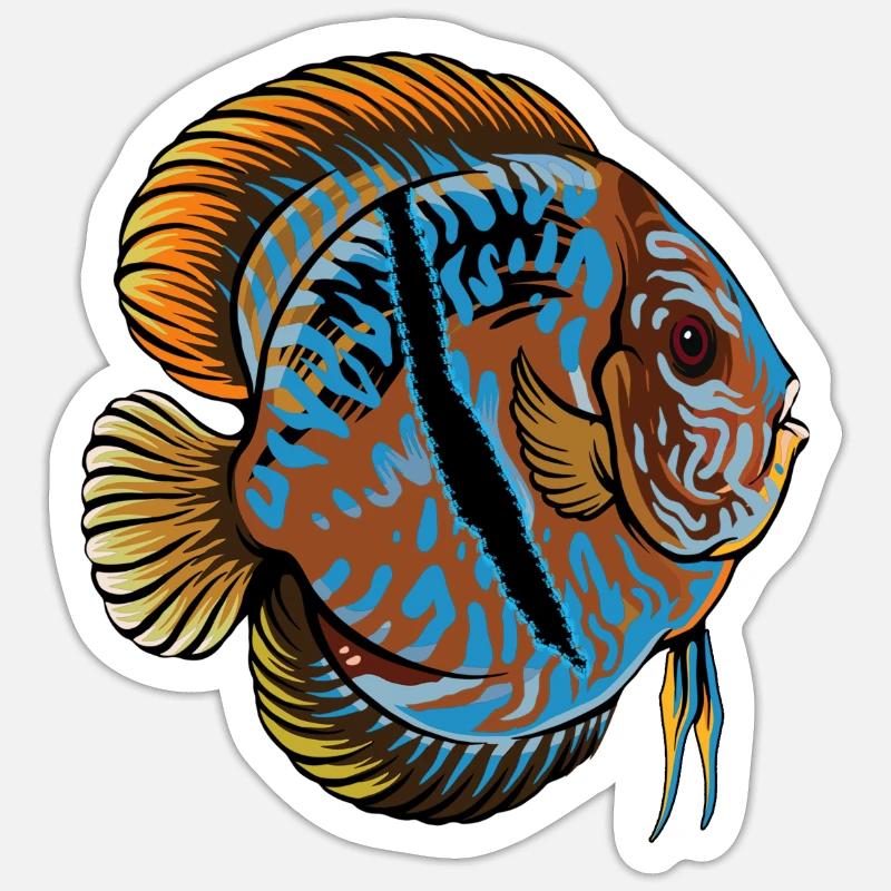 Diskusfisch Diskus Aquarianer Geschenk Aquarium Sticker Größe S (10 x 10 cm)