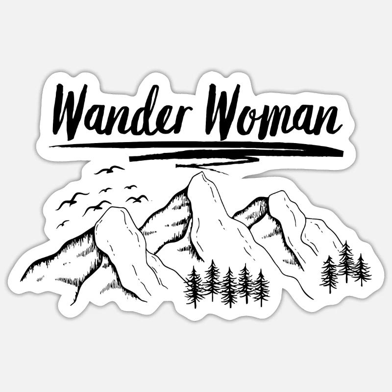 Femme errante - Sticker taille S (10 x 10 cm) - blanc mat