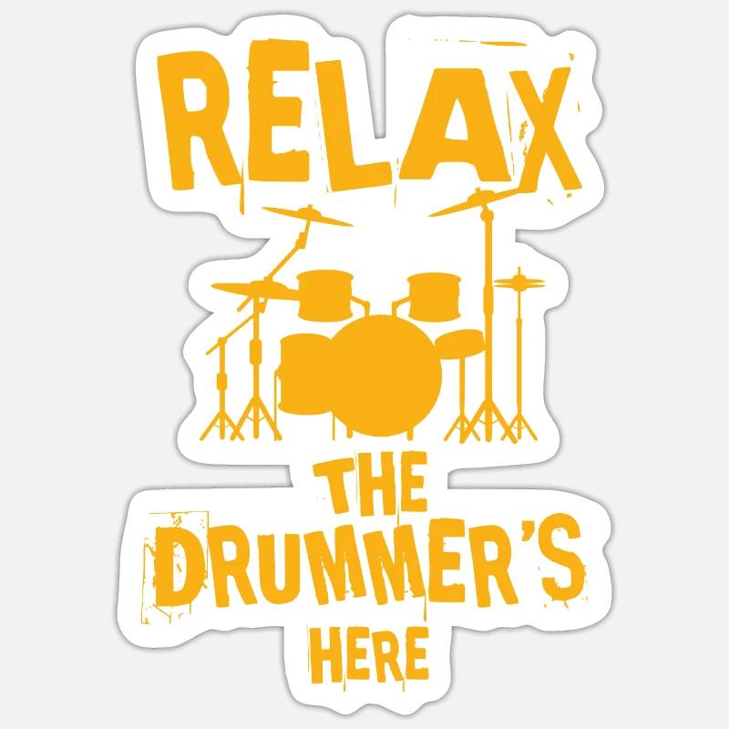 DRUMMER gift drums for THE drummer - Sticker size S (10 x 10 cm) - white matte
