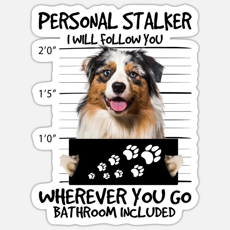 Australian Shepherd - Sticker Größe S (10 x 10 cm) - Mattweiß