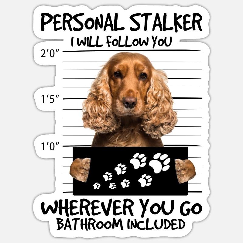 Cocker - Sticker taille S (10 x 10 cm) - blanc mat