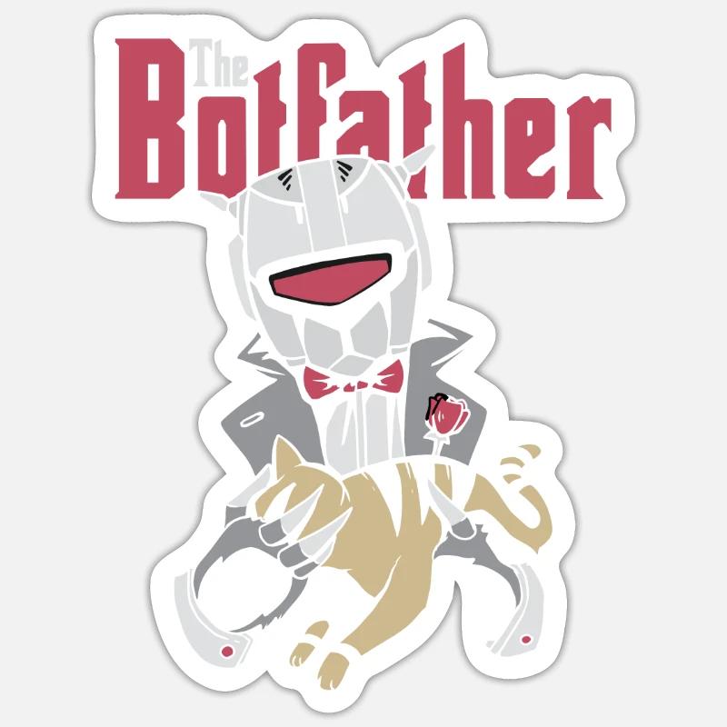 Botfather Robot Roboter Geschenke - Sticker Größe S (10 x 10 cm) - Mattweiß