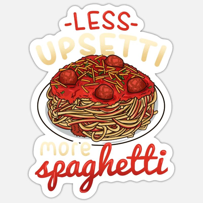 Spaghetti - Sticker Größe S (10 x 10 cm) - Mattweiß
