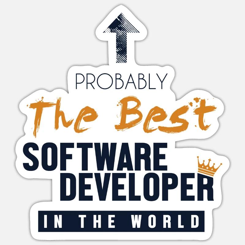Best Software Developer World Developer Coder Sticker Größe S (10 x 10 cm)