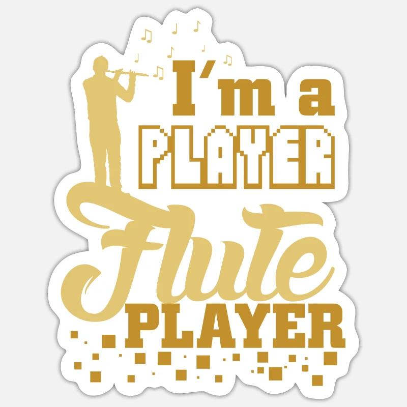 Querflöte spruch - Sticker Größe S (10 x 10 cm) - Mattweiß