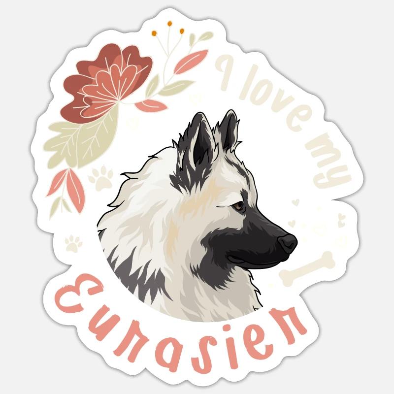 Chien Eurasier Belle idée cadeau Sticker taille S (10 x 10 cm)