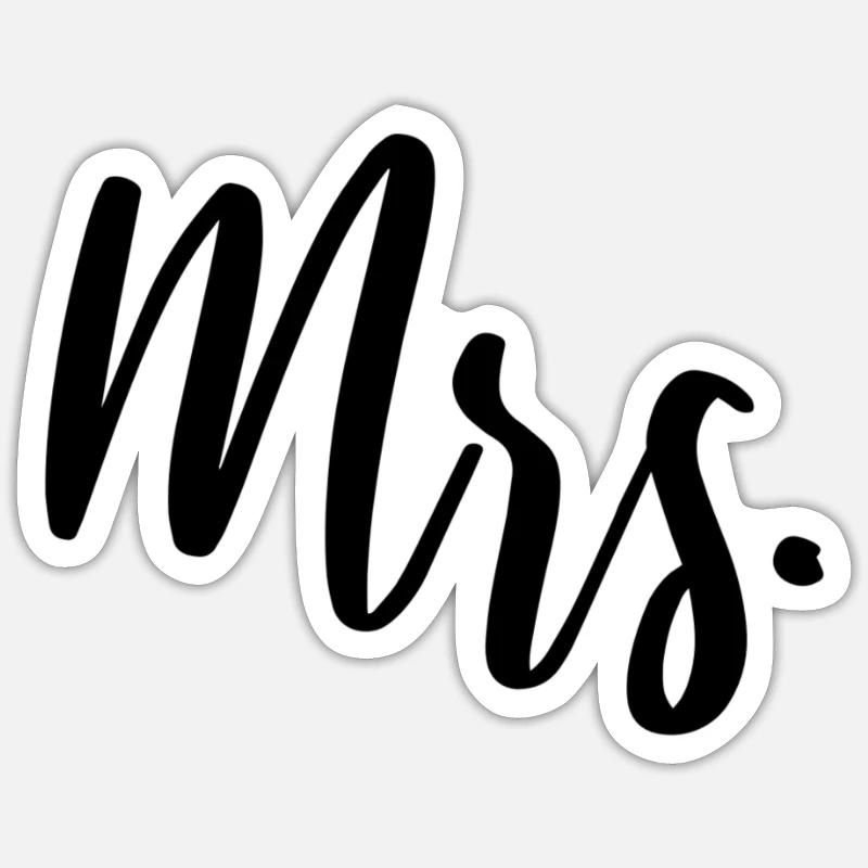 Mr & Mrs Partnerlook Geschenk - Sticker Größe S (10 x 10 cm) - Mattweiß