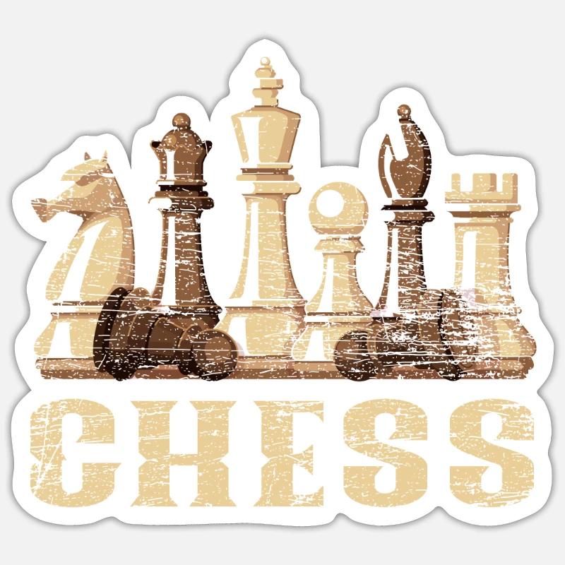 Chess board game - Sticker size S (10 x 10 cm) - white matte