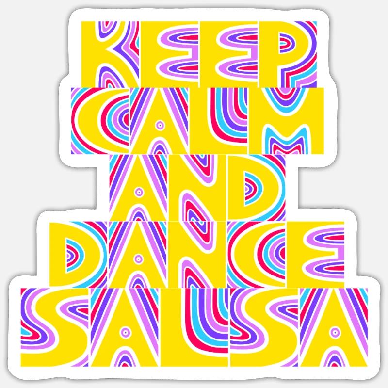 Keep Calm And Dance Salsa Geschenk Sticker Größe S (10 x 10 cm)