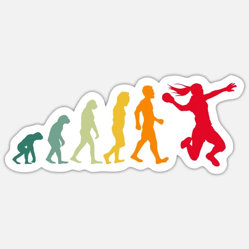 Handball evolution handball player Sticker size S (10 x 10 cm)