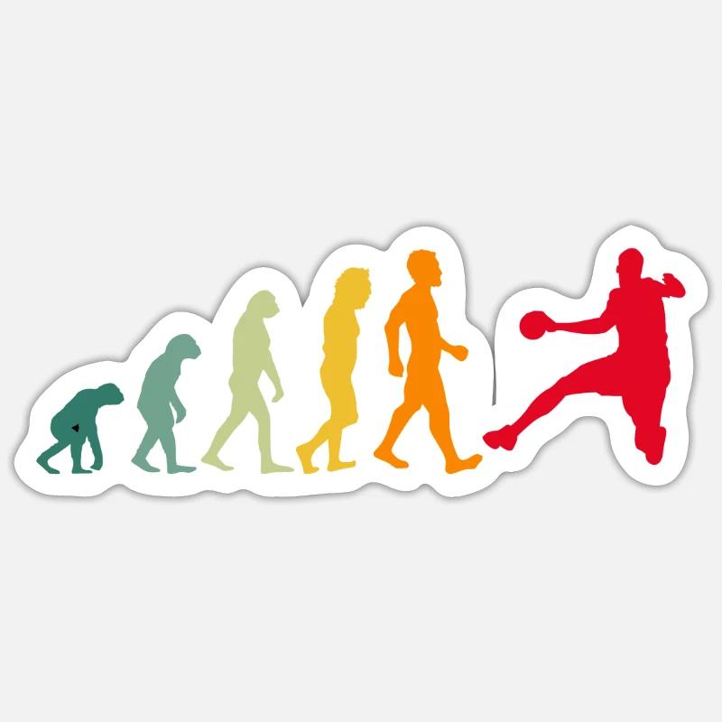 Handball evolution handball player Sticker size S (10 x 10 cm)