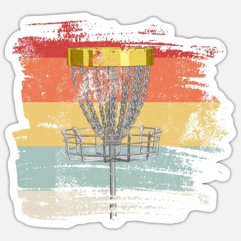 Retro Disc Golf - Sticker size S (10 x 10 cm) - white matte