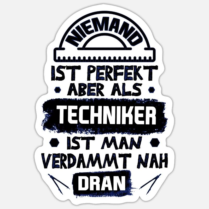 technician - Sticker size S (10 x 10 cm) - white matte