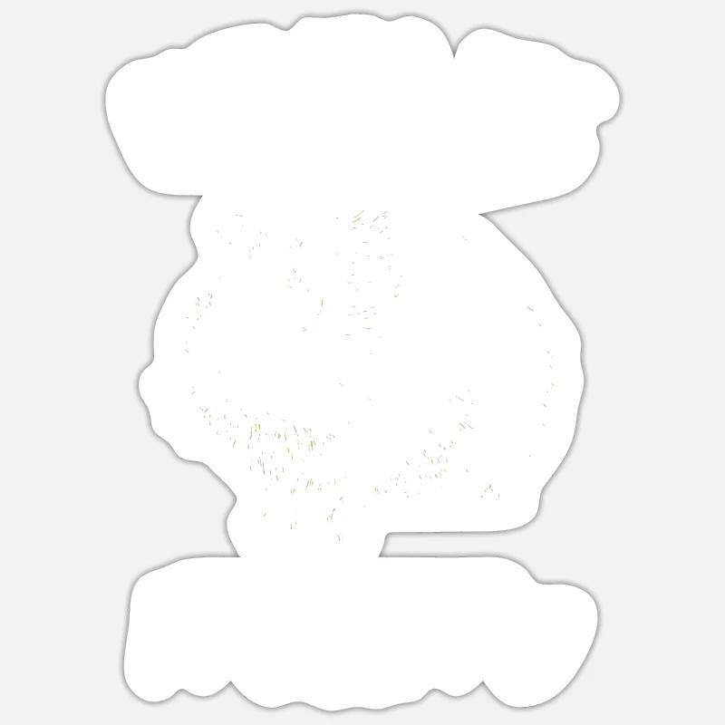Cochons d'Inde Rosette Cochons d'Inde - Sticker taille S (10 x 10 cm) - blanc mat
