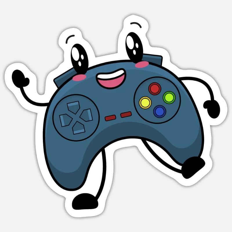 Gaming controller gamer - Sticker size S (10 x 10 cm) - white matte