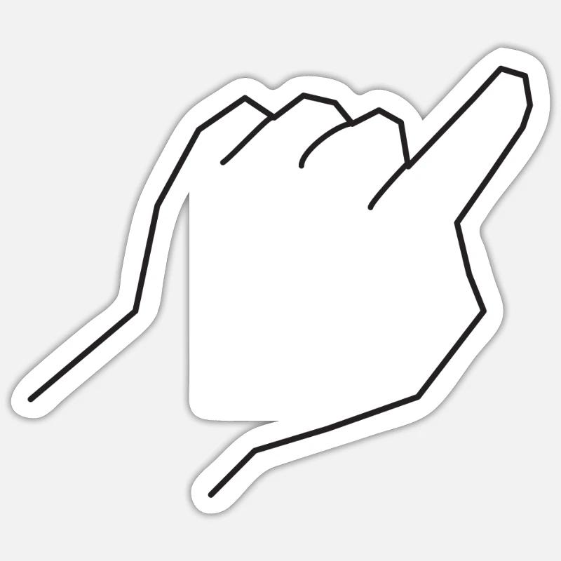 l'index - Sticker taille S (10 x 10 cm) - blanc mat