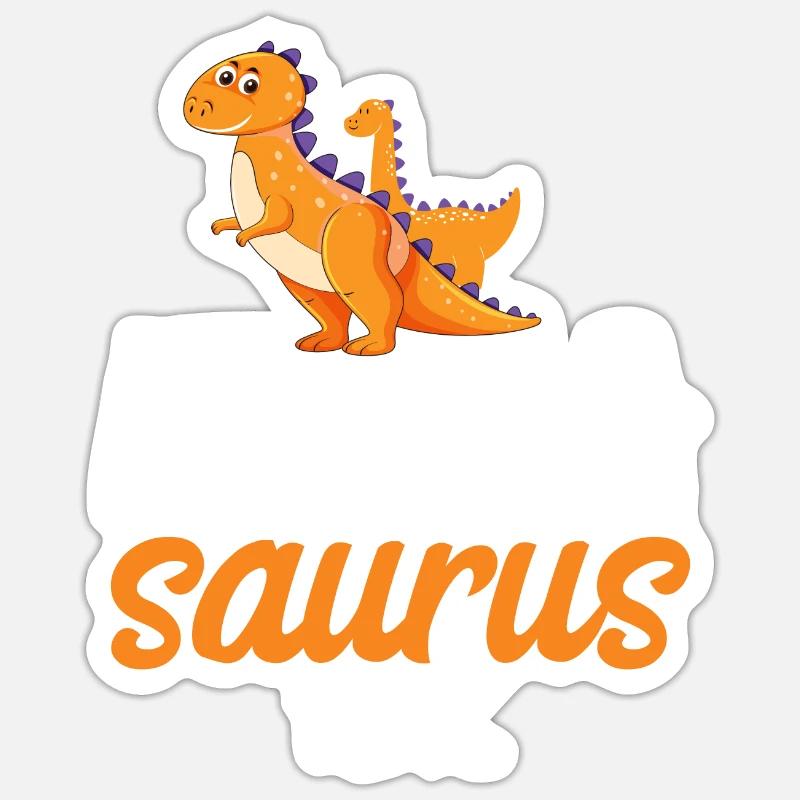 Mama Saurus Rex leidenschaftlich liebe Mutter Mom - Sticker Größe S (10 x 10 cm) - Mattweiß