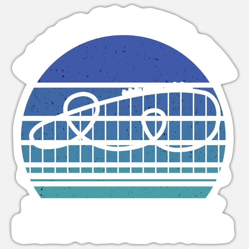 roller coaster guy - Sticker size S (10 x 10 cm) - white matte