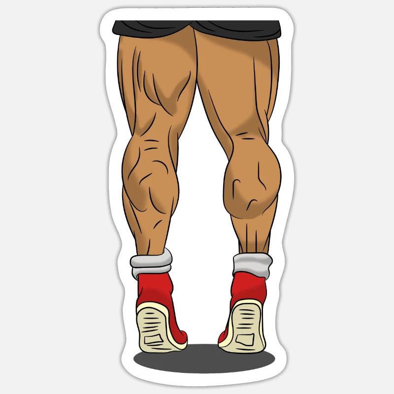 Les jambes des mollets entraînés entraînent les muscles de la jambe - Sticker taille S (10 x 10 cm) - blanc mat