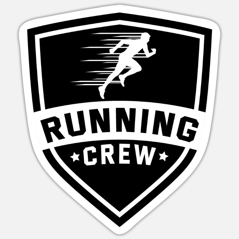 Running Crew - Sticker Größe S (10 x 10 cm) - Mattweiß