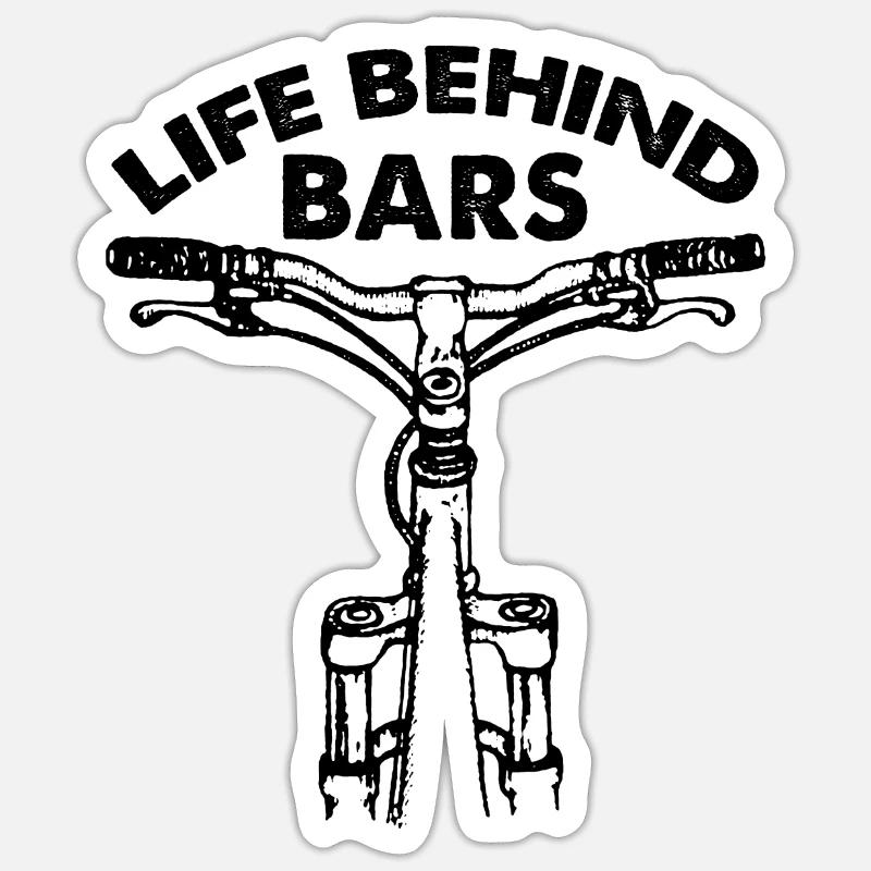 Leben hinter Gittern Mountainbike-Geschenk Sticker Größe S (10 x 10 cm)