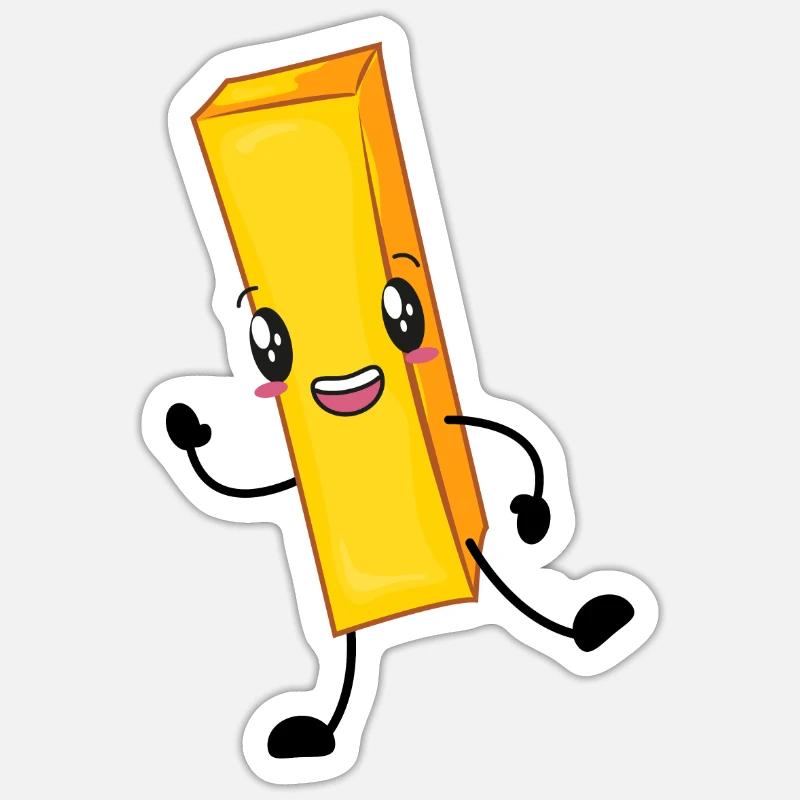frites - Sticker taille S (10 x 10 cm) - blanc mat
