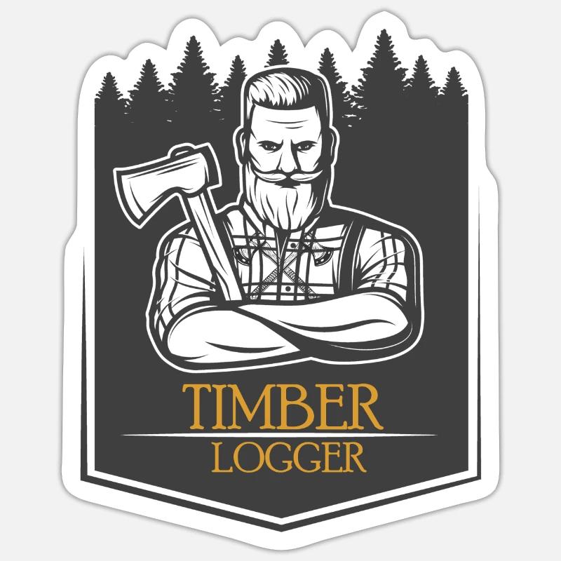 Lumberjack - Sticker size S (10 x 10 cm) - white matte