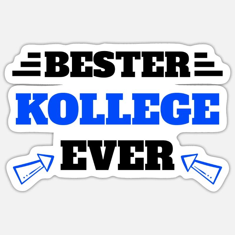 Bester Kollege Geschenkidee - Sticker Größe S (10 x 10 cm) - Mattweiß