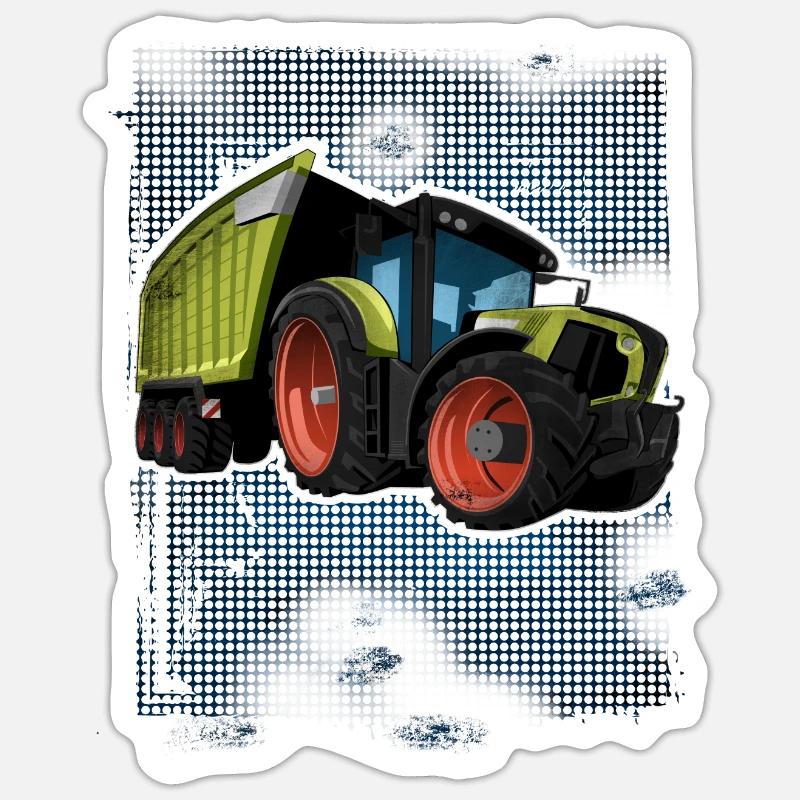 Traktor - Sticker Größe S (10 x 10 cm) - Mattweiß