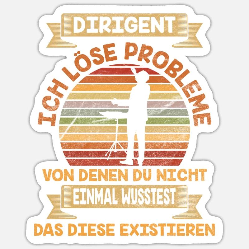 Chorleiter Dirigent Ladebalken - Sticker Größe S (10 x 10 cm) - Mattweiß