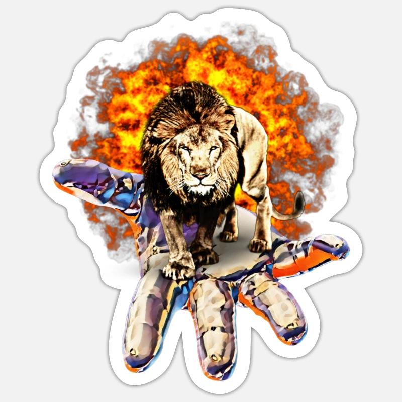 lion - Sticker size S (10 x 10 cm) - white matte