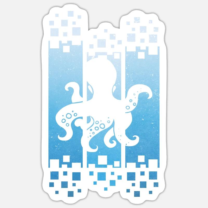 Krake Design - Sticker Größe S (10 x 10 cm) - Mattweiß