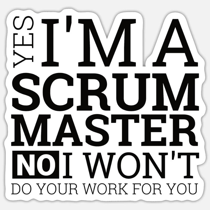 "Scrum Master" | Programmierer - Sticker Größe S (10 x 10 cm) - Mattweiß